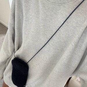 Navy Sherpa iPhone purse